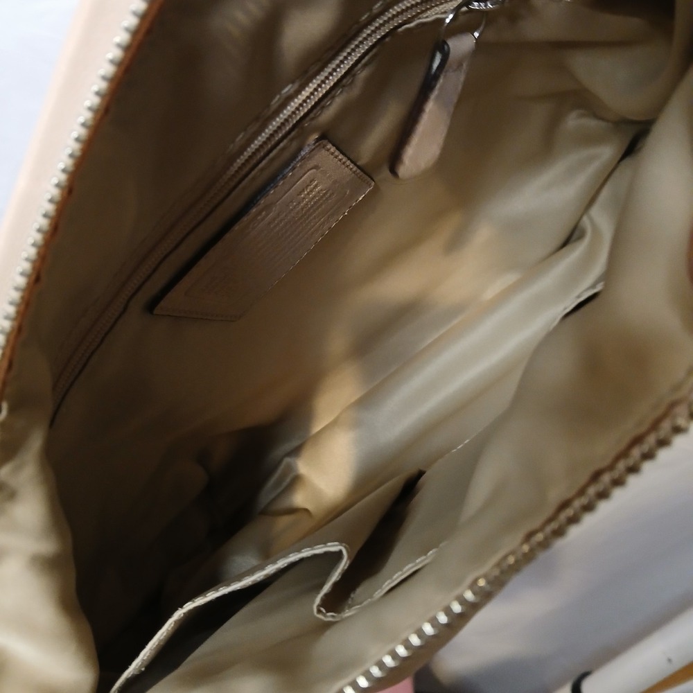 COACH Kristin Bag Purse In Tan Nude 100% Top Grain Soft Beautiful Leather Y2K - Picture 14 of 16